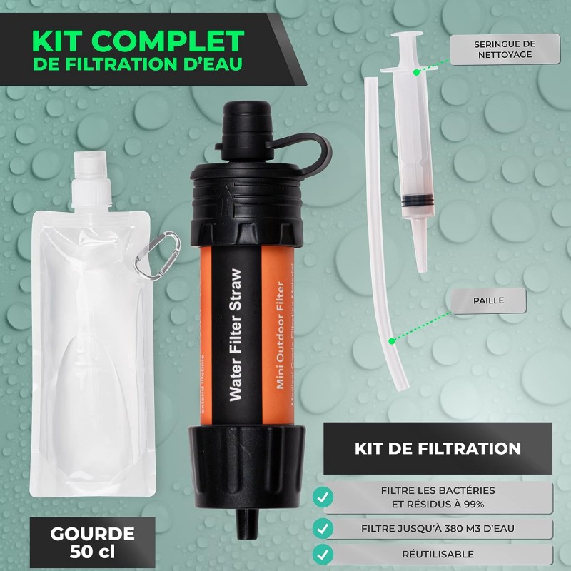 découvrez notre guide complet pour choisir le meilleur filtreur d'eau de survie, afin de garantir une eau potable sûre en toutes circonstances.